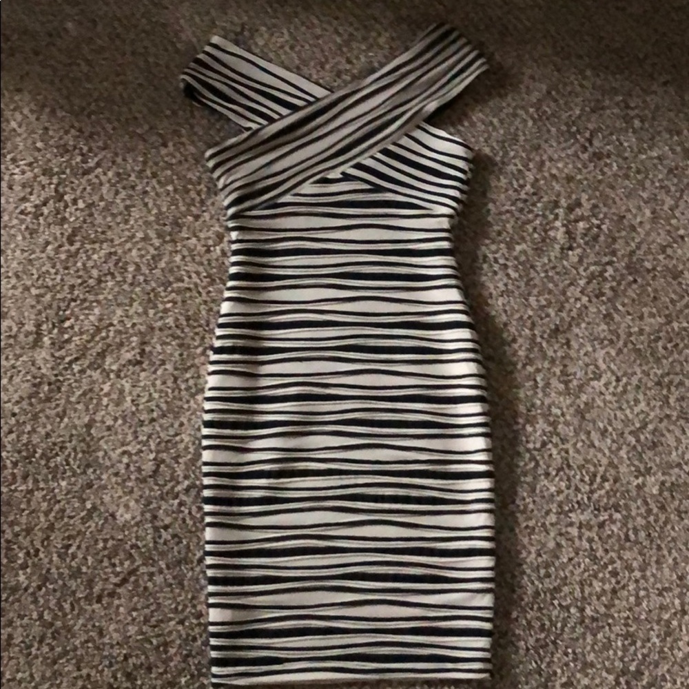 Black and Beige cocktail Dress